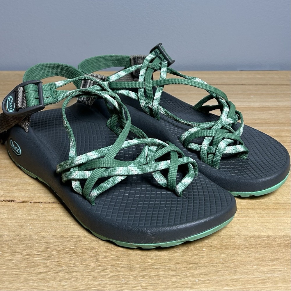 Chaco Green Gray Shiver Pine Multi Strap Toe Loop ZX/3 Classic Sports Sandals